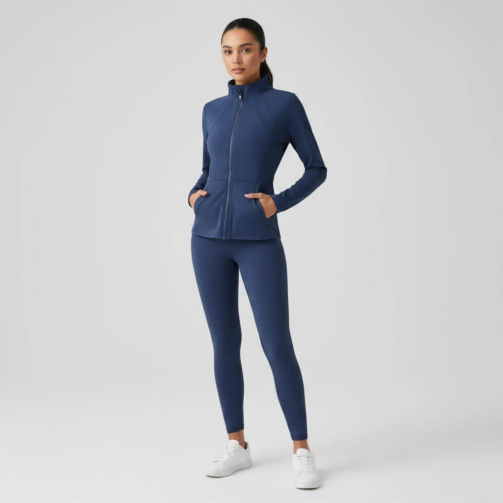 Blusa Elegante de Cuello Alto Stretch 2x1