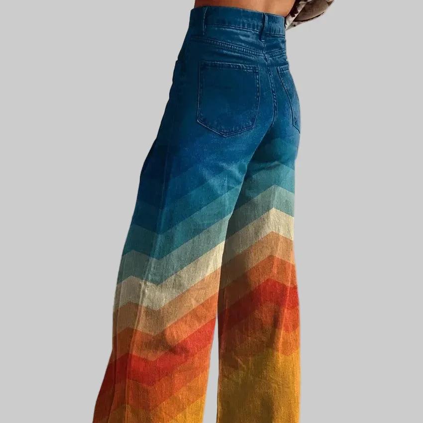 CarolinaShop para mujer Pantalón Arcoíris Elegante