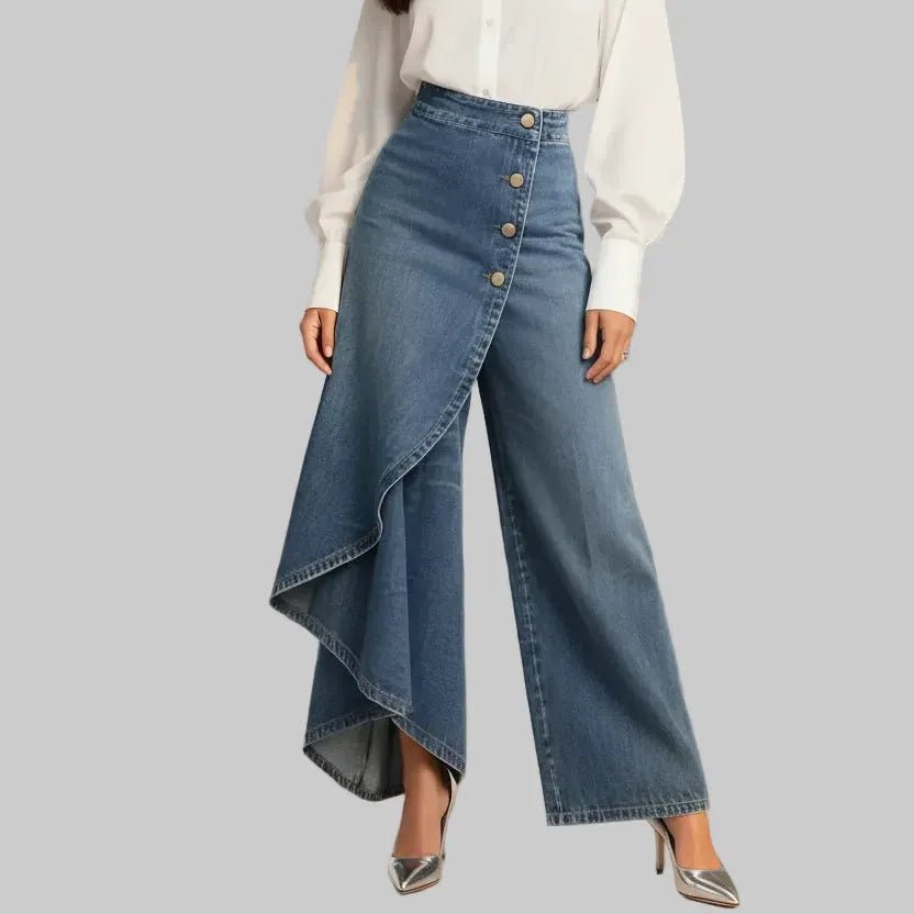 CarolinaShop para mujer Pantalón Denim Wide Leg Essential