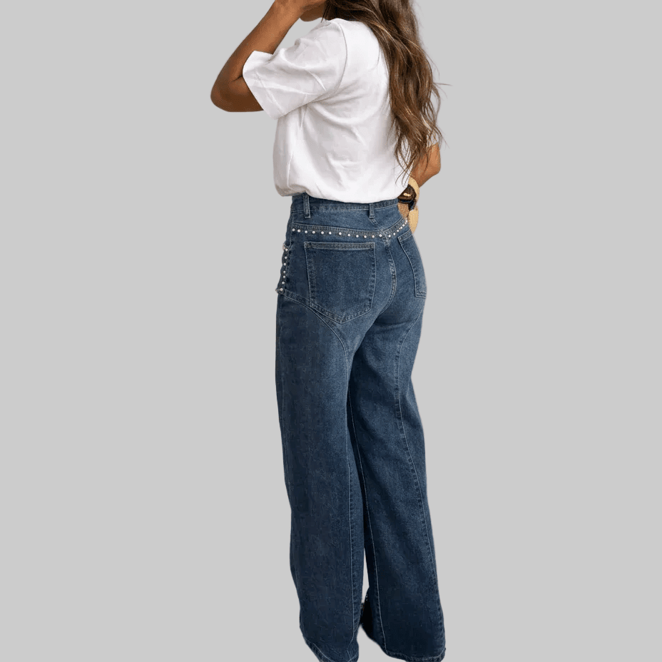 CarolinaShop para mujer Pantalón Denim Luxe Rivet