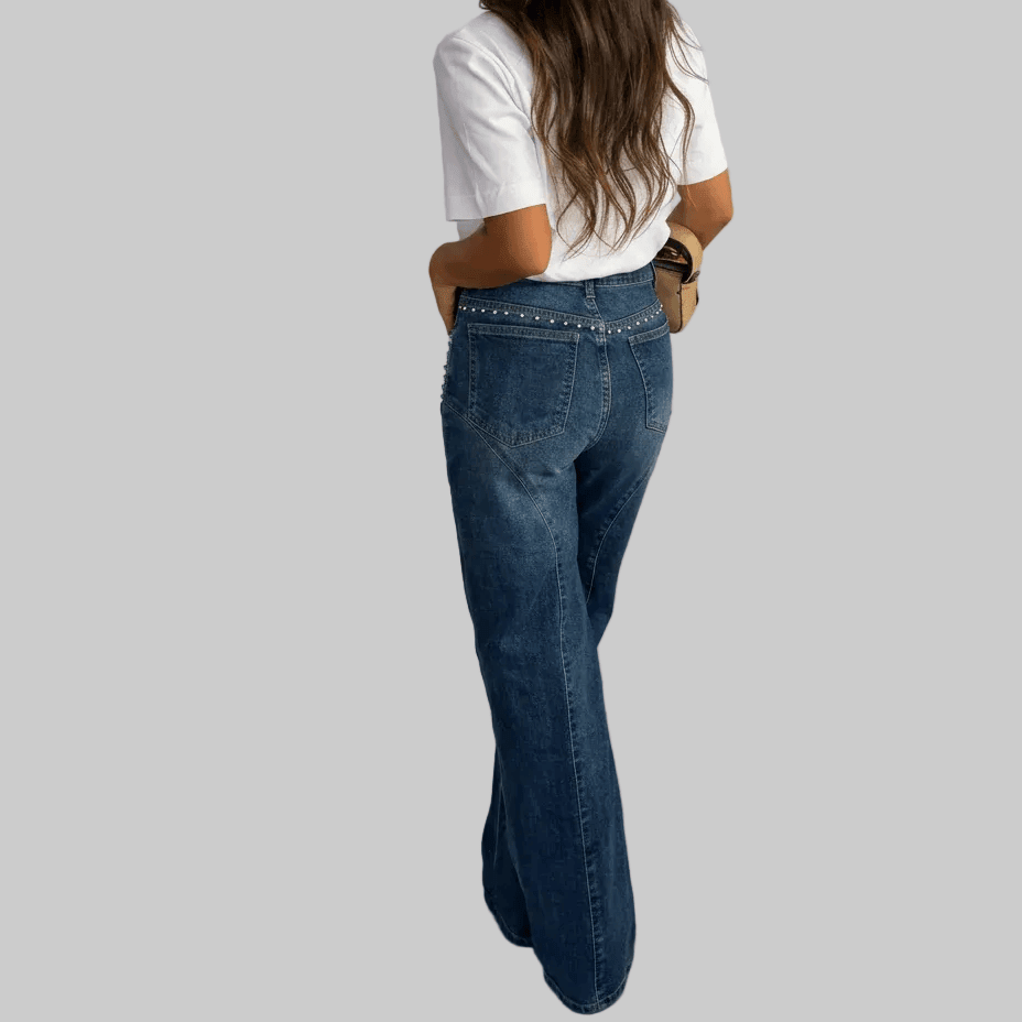CarolinaShop para mujer Pantalón Denim Luxe Rivet