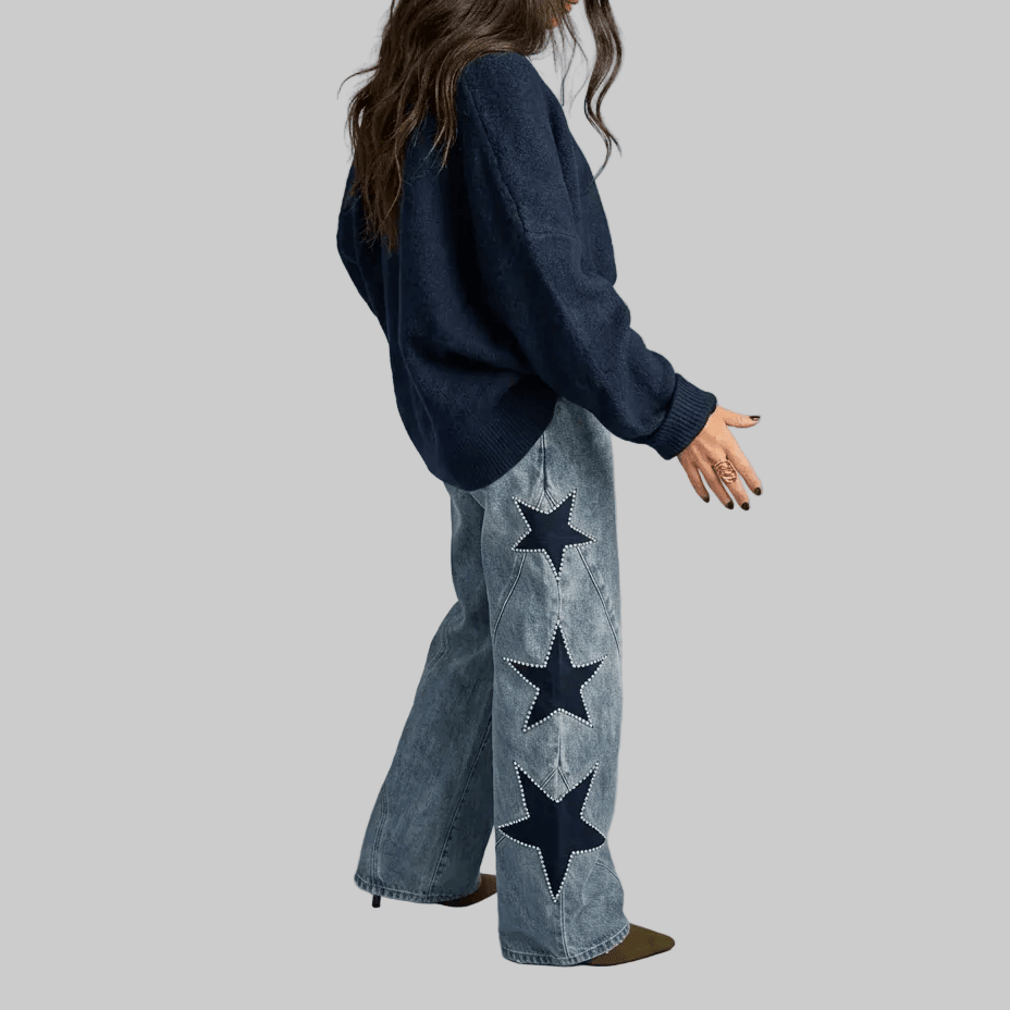 CarolinaShop para mujer Jeans Wide Leg Star Denim