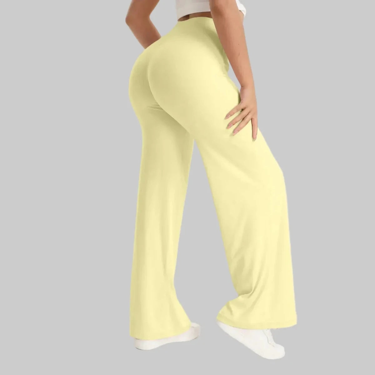 CarolinaShop para mujer Amarillo crema / XS Pantalón Flare Sculpt Fit Carolina
