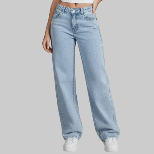 CarolinaShop para mujer AZUL CIELO / S(US 4) Jeans Anchos Wide Leg Sky