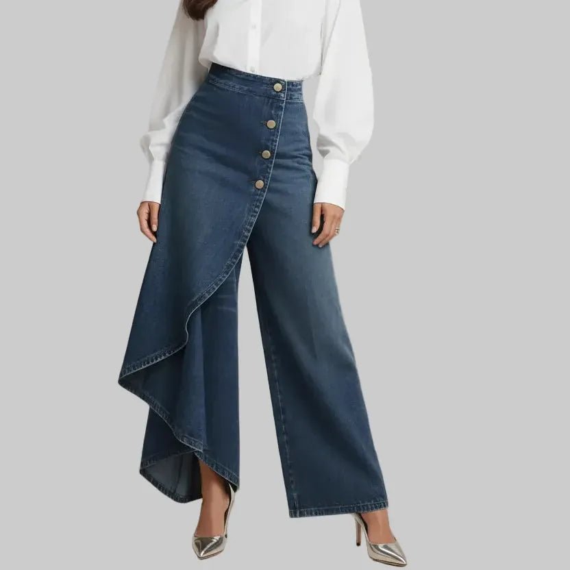CarolinaShop para mujer AZUL OSCURO / S(US 4) Pantalón Denim Wide Leg Essential