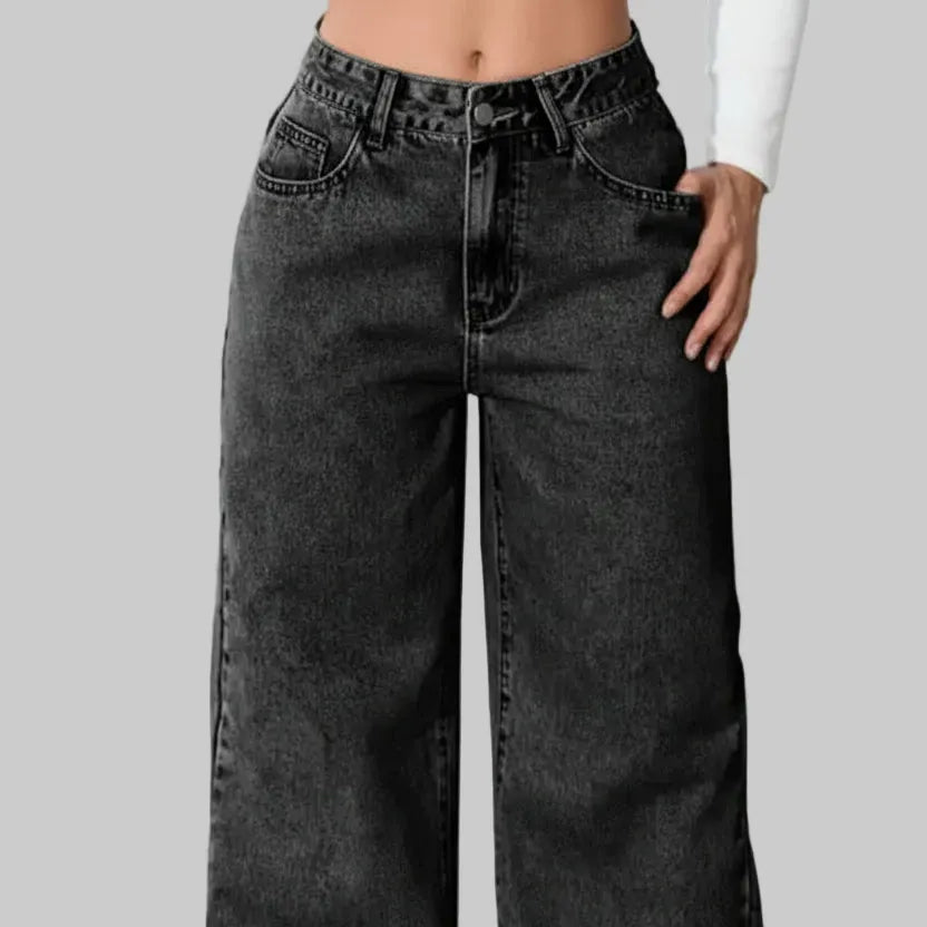 CarolinaShop para mujer GRIS OSCURO / S(US 4) Jeans Anchos Wide Leg Sky