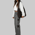 CarolinaShop para mujer Gris / S(US 4) Pantalon Vaqueros STAR