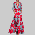CarolinaShop para mujer Rojo / S(US 4) Vestido Largo Floral Elegance Bloom