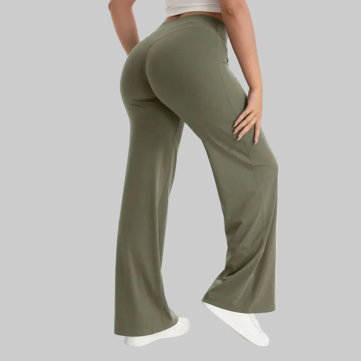 CarolinaShop para mujer Verde oliva / XS Pantalón Flare Sculpt Fit Carolina
