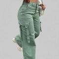 carolinashop para mujer Verde / S Pantalón Cargo Verde Oliva Chic