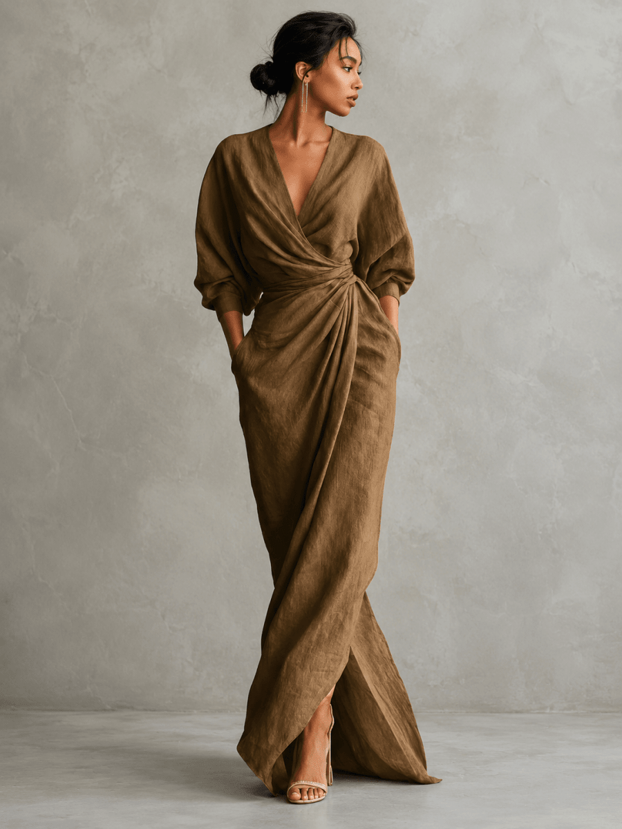 Vestido Alma de Seda - CarolinaShopCarolinaShopCarolinaShopCarolinaShop Marron / S(ES 36) Vestido Alma de Seda